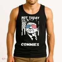 Funny Ronald Reagan Not Today Commie Political Humor Tank Top thumb 3