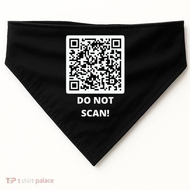 Funny Rick Roll Meme QR Code Do Not Scan Design USA-Made Doggie Bandana