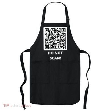 Funny Rick Roll Meme QR Code Do Not Scan Design Apron