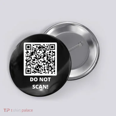 Funny Rick Roll Meme QR Code Do Not Scan Design Button