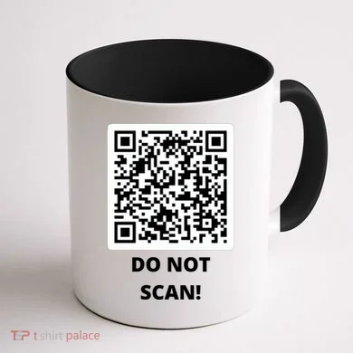 Funny Rick Roll Meme QR Code Do Not Scan Design Coffee Mug back