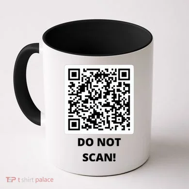 Funny Rick Roll Meme QR Code Do Not Scan Design Coffee Mug