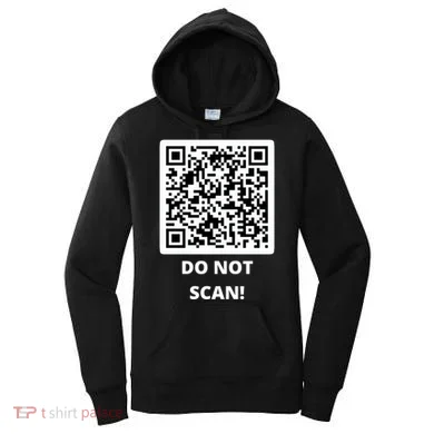Funny Rick Roll Meme QR Code Do Not Scan Design Women's Hoodie