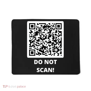 Funny Rick Roll Meme QR Code Do Not Scan Design Mousepad