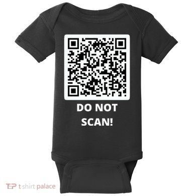 Funny Rick Roll Meme QR Code Do Not Scan Design Baby Bodysuit