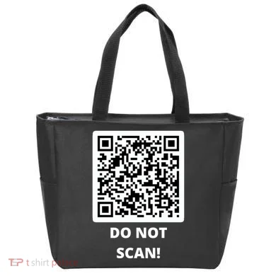 Funny Rick Roll Meme QR Code Do Not Scan Design Tote Bag