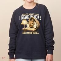 Funny Rabbit Reading Book That Is What I Do Women's Sweatshirt thumb 0