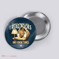 Funny Rabbit Reading Book That Is What I Do Button thumb 0
