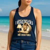 Funny Rabbit Reading Book That Is What I Do Women's Tank Top thumb 2
