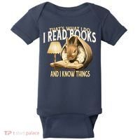 Funny Rabbit Reading Book That Is What I Do Baby Bodysuit thumb 0