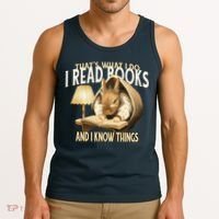 Funny Rabbit Reading Book That Is What I Do Tank Top thumb 3