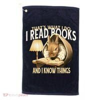 Funny Rabbit Reading Book That Is What I Do Golf Towel thumb 0