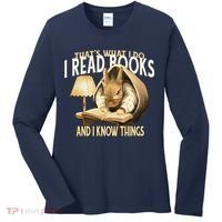 Funny Rabbit Reading Book That Is What I Do Women's Long Sleeve Shirt thumb 0