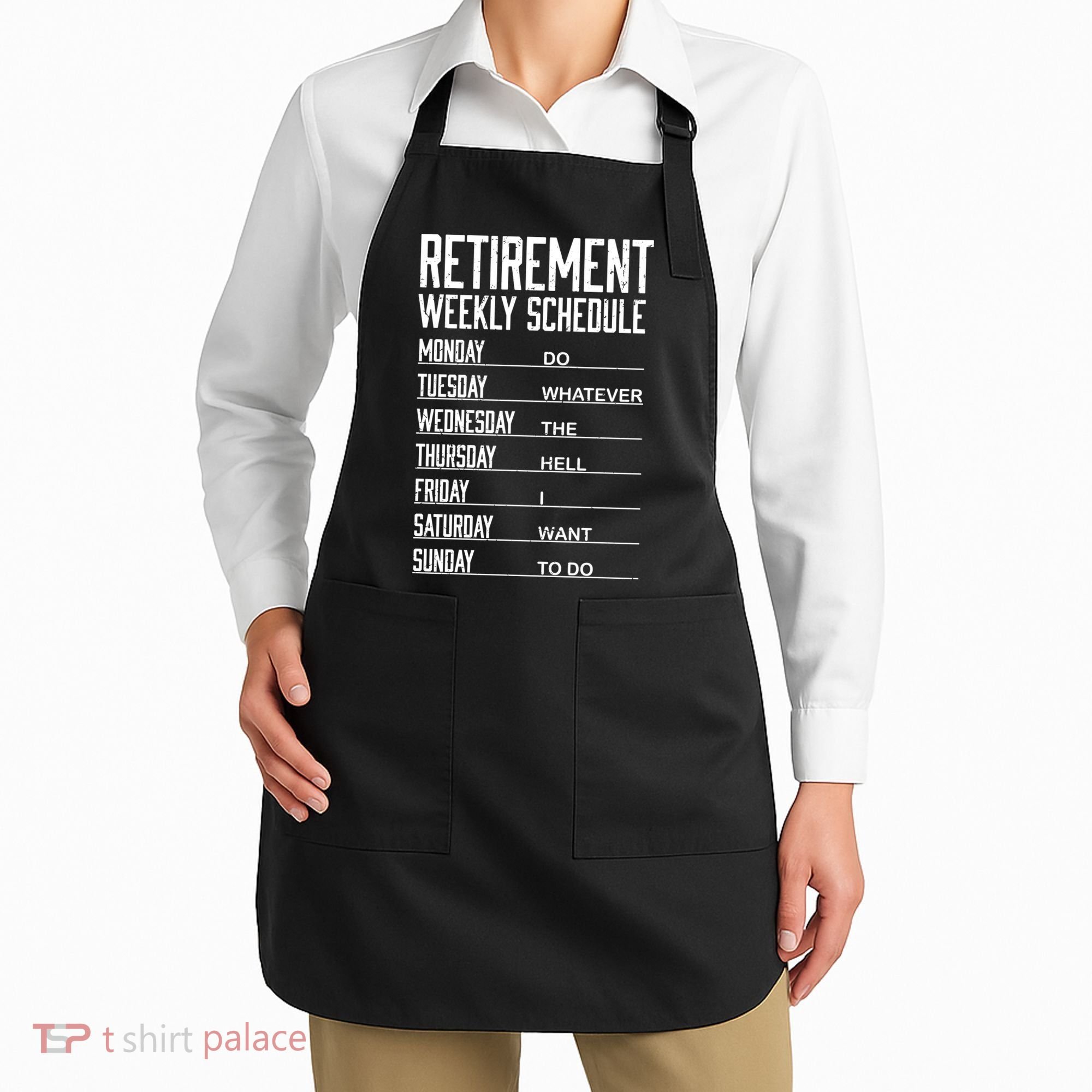 Funny Retired Retirement Schedule Gift Apron