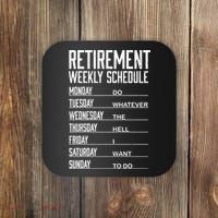 Funny Retired Retirement Schedule Gift Coaster thumb 0