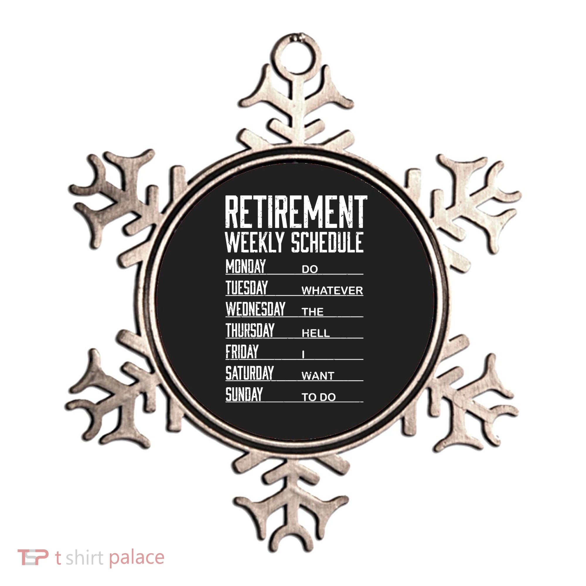 Funny Retired Retirement Schedule Gift Ornament