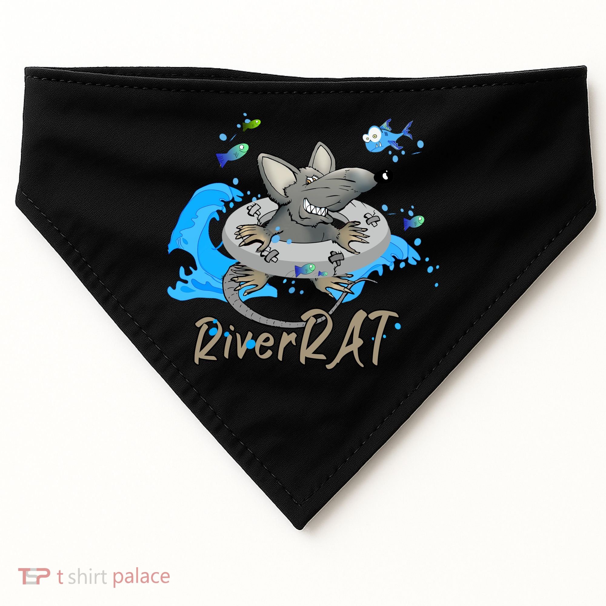 Funny River RAT Tubing Down The River USA-Made Doggie Bandana