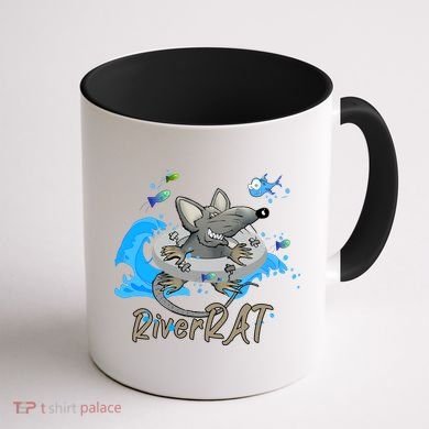 Funny River RAT Tubing Down The River Coffee Mug back