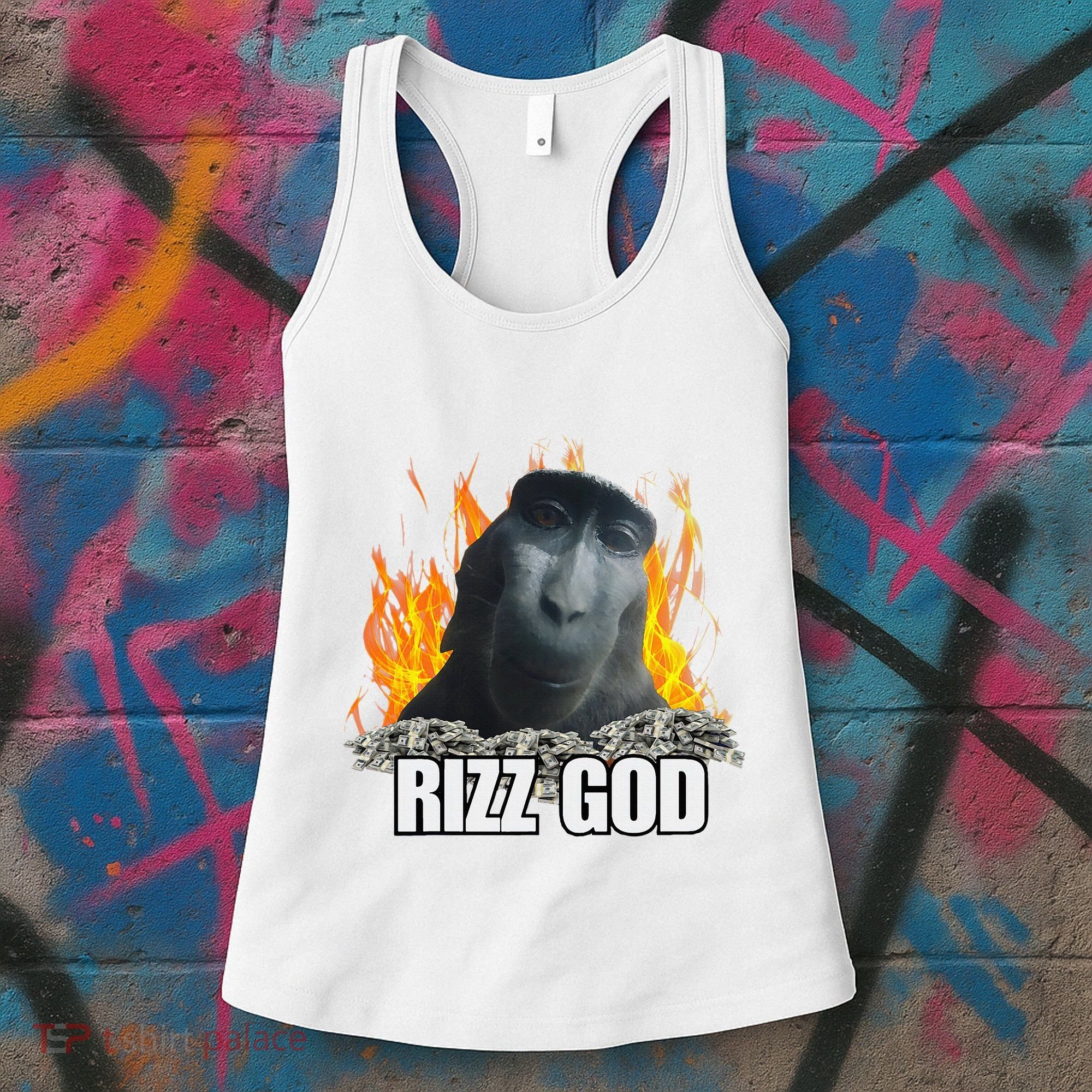 Funny Rizz Rizzler Rizz God Slang Meme Trending Social Media Women's Tank Top
