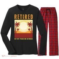 Funny Retired Retirement Gift Not My Problem Anymore Women's Long Sleeve Flannel Pajama Set  thumb 0