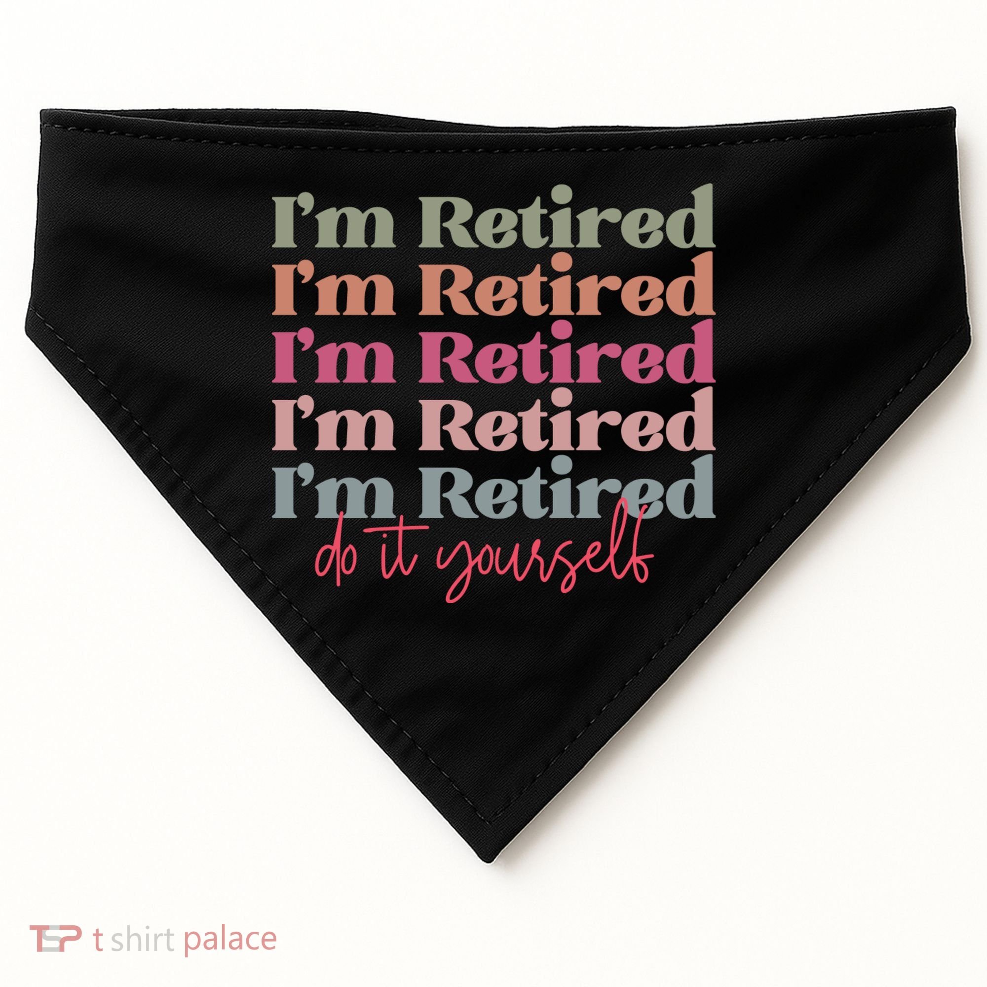 Funny Retired Retirement Gift USA-Made Doggie Bandana