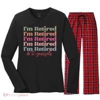 Funny Retired Retirement Gift Women's Long Sleeve Flannel Pajama Set  thumb 0