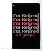 Funny Retired Retirement Gift Golf Towel thumb 0