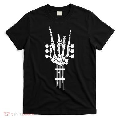 Funny Rock & Roll Skeleton Gift Funny Guitar Music Lover Gift T-Shirt