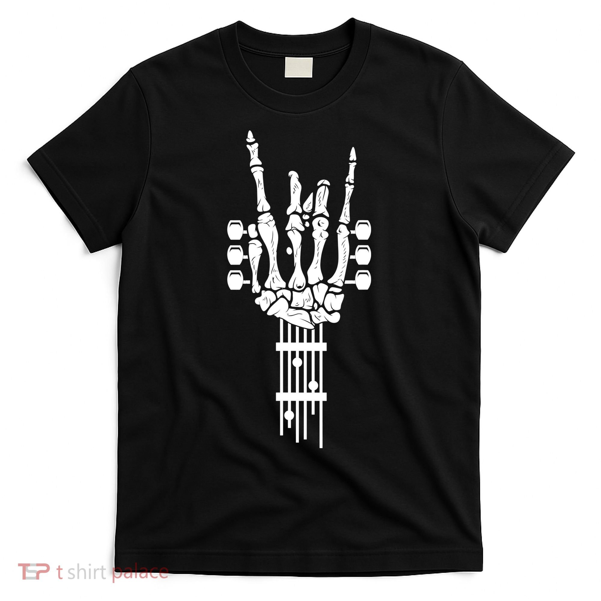 Funny Rock & Roll Skeleton Gift Funny Guitar Music Lover Gift T-Shirt