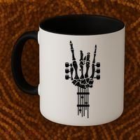 Funny Rock & Roll Skeleton Gift Funny Guitar Music Lover Gift Coffee Mug thumb 2