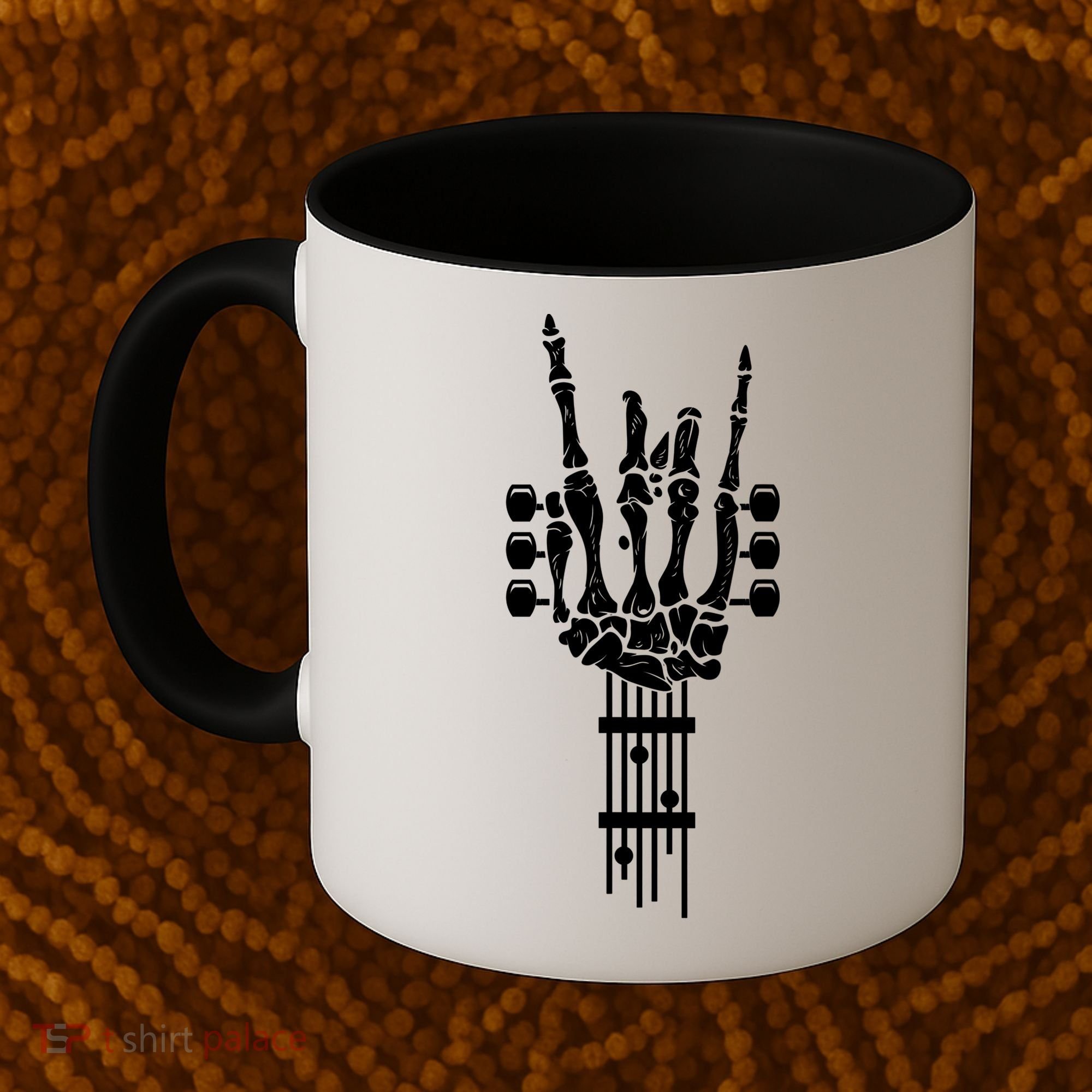 Funny Rock & Roll Skeleton Gift Funny Guitar Music Lover Gift Coffee Mug