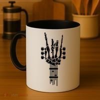 Funny Rock & Roll Skeleton Gift Funny Guitar Music Lover Gift Coffee Mug thumb 4