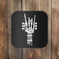 Funny Rock & Roll Skeleton Gift Funny Guitar Music Lover Gift Coaster thumb 0