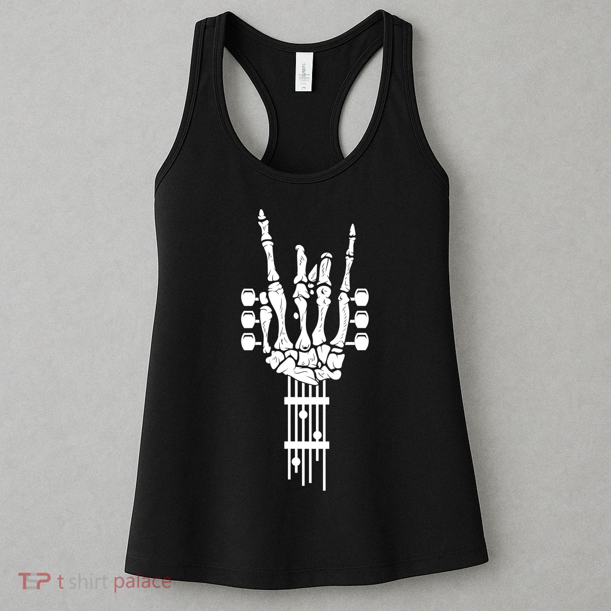 Funny Rock & Roll Skeleton Gift Funny Guitar Music Lover Gift Women's Tank Top
