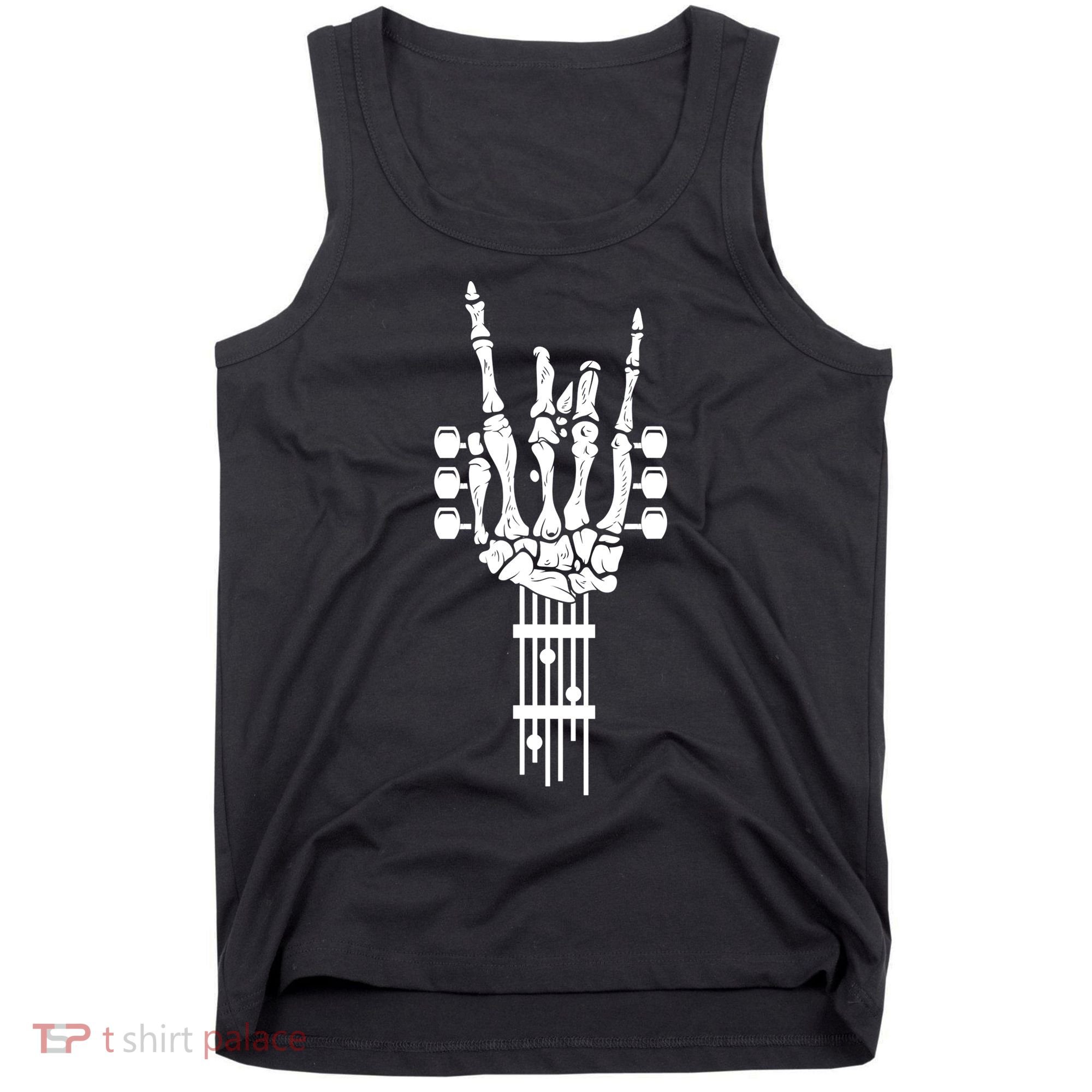Funny Rock & Roll Skeleton Gift Funny Guitar Music Lover Gift Tank Top