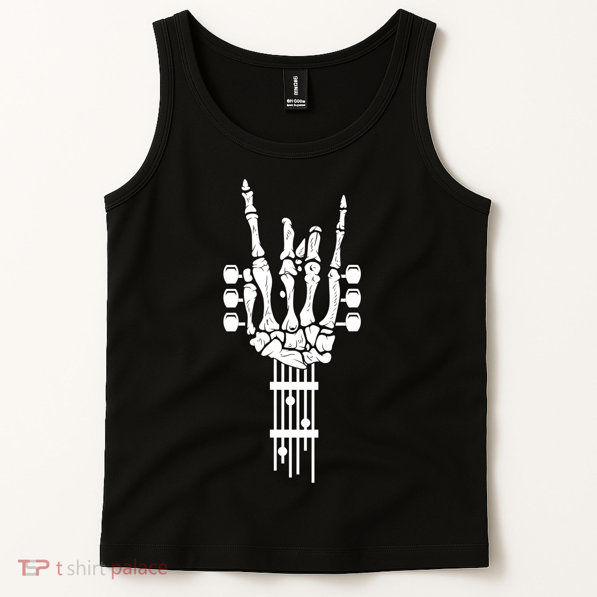 Funny Rock & Roll Skeleton Gift Funny Guitar Music Lover Gift Tank Top