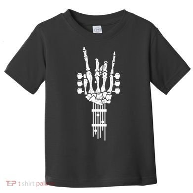 Funny Rock & Roll Skeleton Gift Funny Guitar Music Lover Gift Toddler T-Shirt