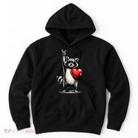 Funny Raccoon Rock On Heart Hoodie thumb 0