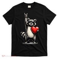 Funny Raccoon Rock On Heart T-Shirt thumb 0