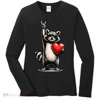 Funny Raccoon Rock On Heart Women's Long Sleeve Shirt thumb 0