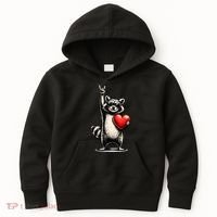 Funny Raccoon Rock On Heart Kids Hoodie thumb 0