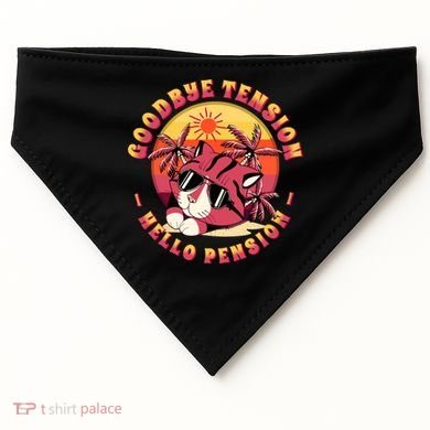 Funny Retired Retirement Gift Goodbye Tension USA-Made Doggie Bandana