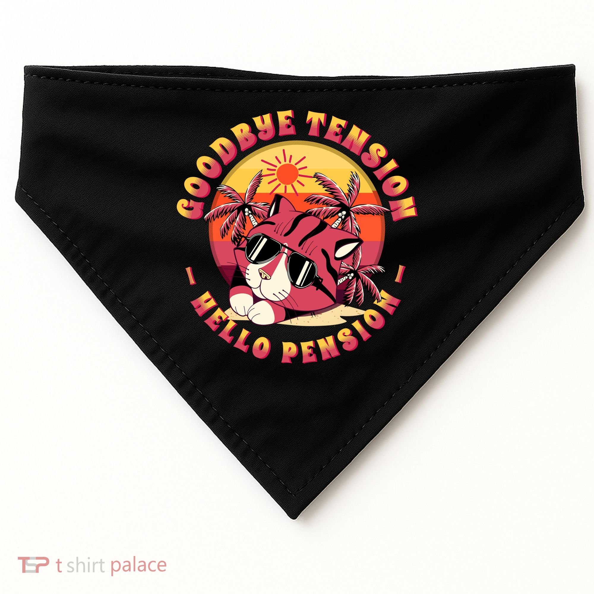 Funny Retired Retirement Gift Goodbye Tension USA-Made Doggie Bandana