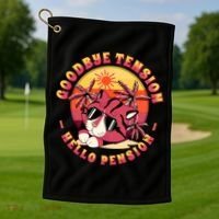 Funny Retired Retirement Gift Goodbye Tension Golf Towel thumb 1