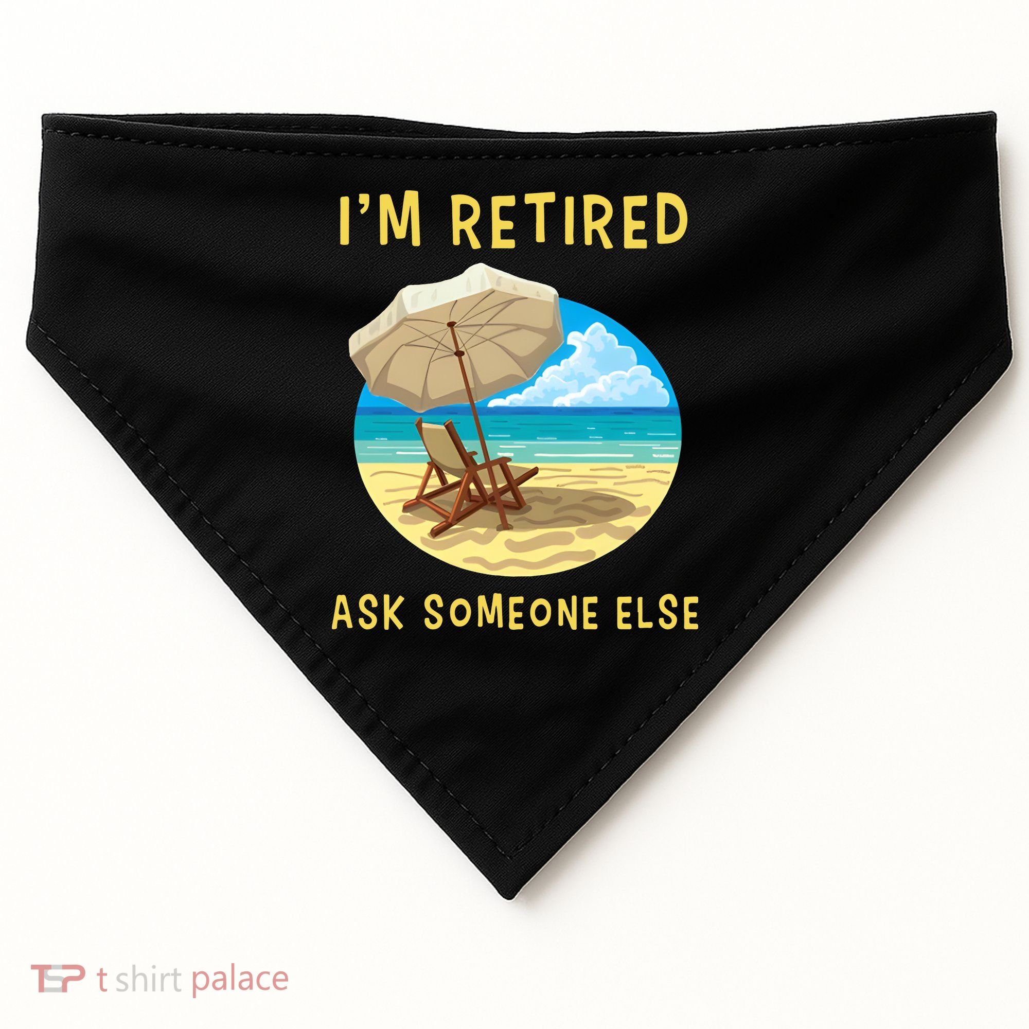 Funny Retired Retirement Gift USA-Made Doggie Bandana