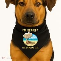 Funny Retired Retirement Gift USA-Made Doggie Bandana thumb 1