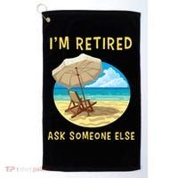 Funny Retired Retirement Gift Golf Towel thumb 0