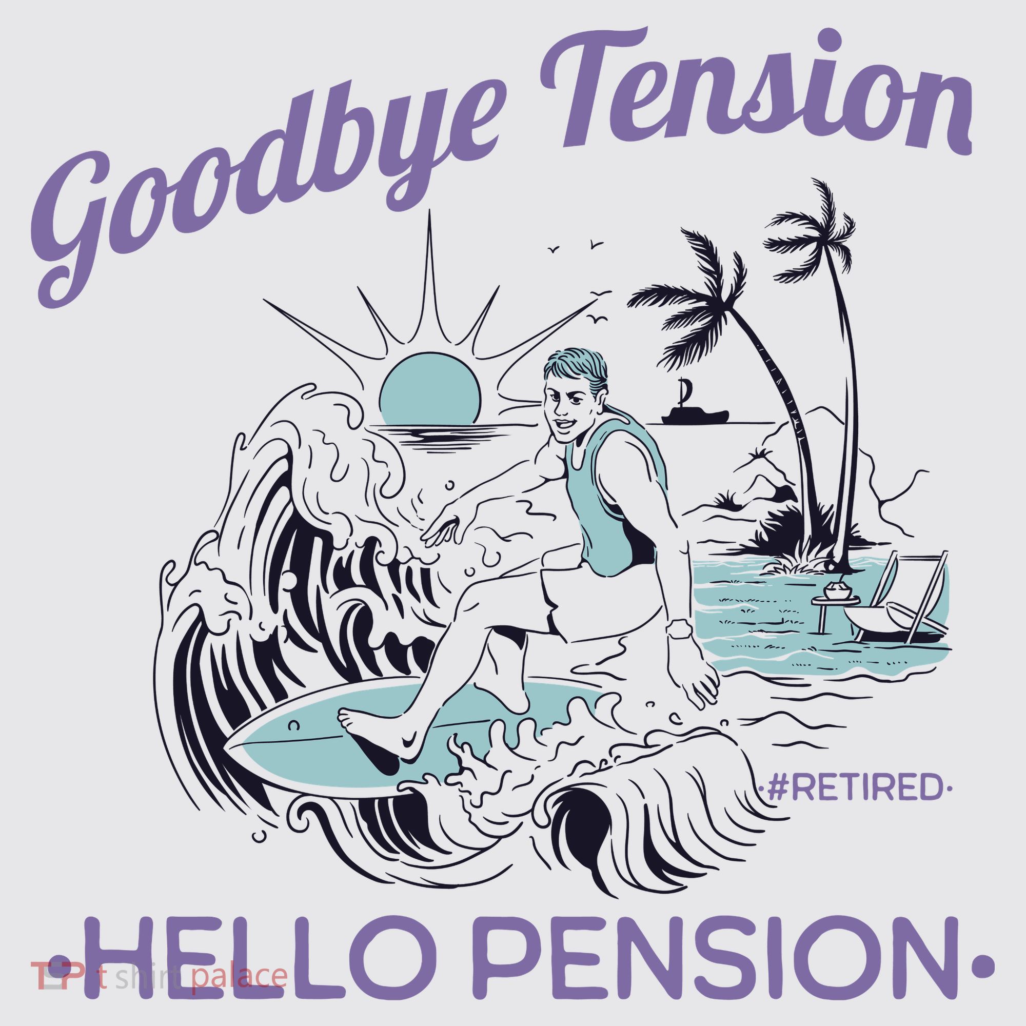 Funny Retired Retirement Gift Goodbye Tension Womens Funnel Neck Pullover Hood