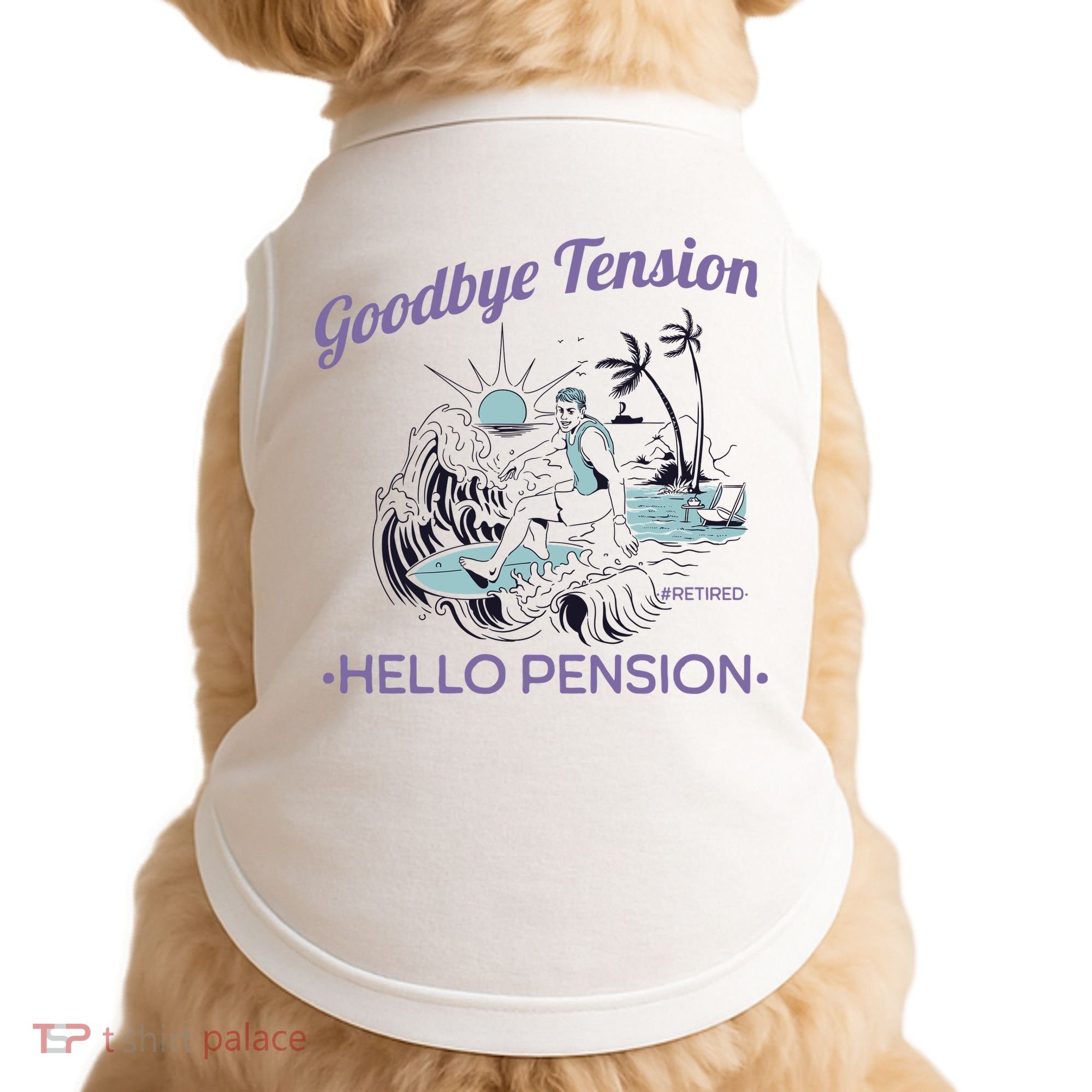 Funny Retired Retirement Gift Goodbye Tension Doggie Tank