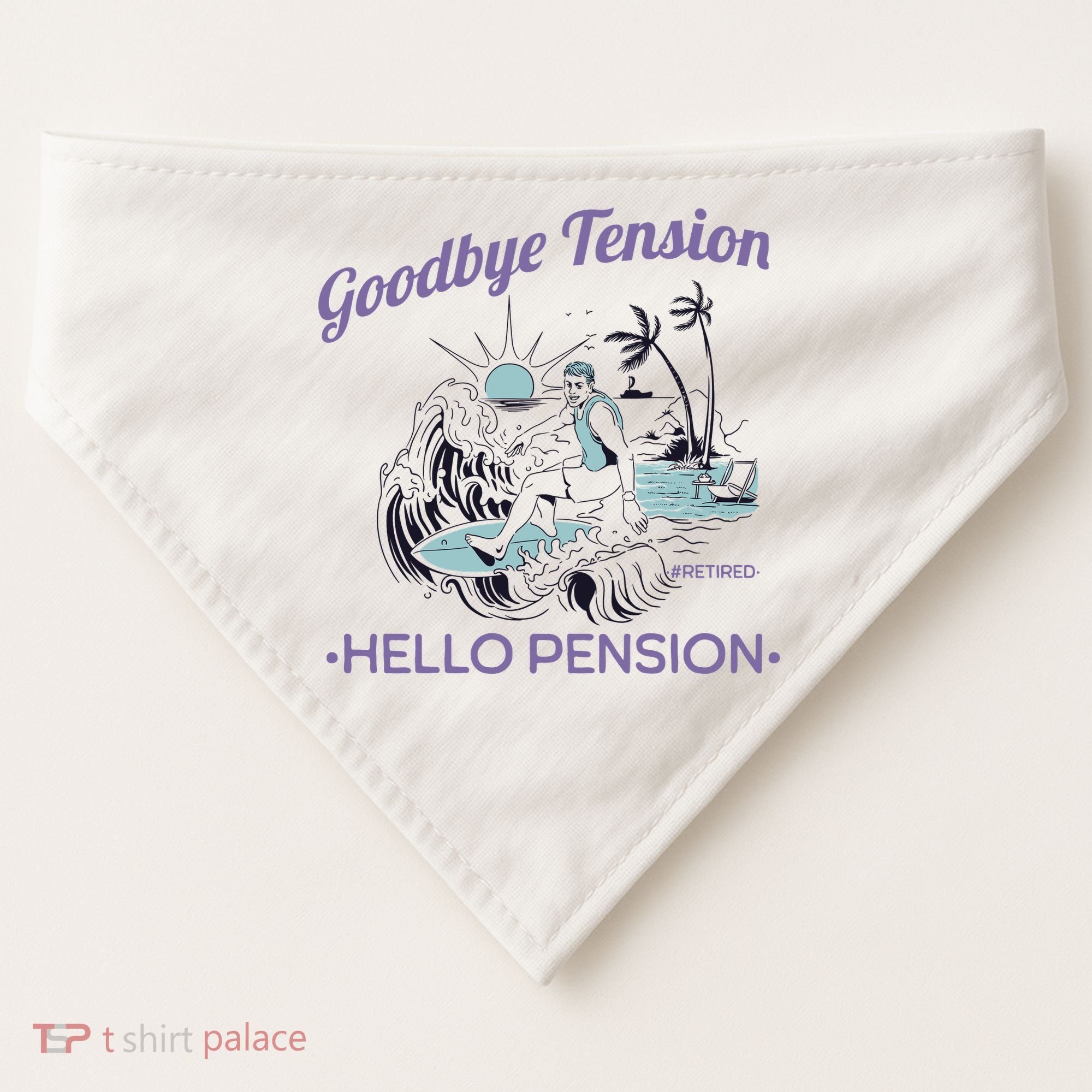 Funny Retired Retirement Gift Goodbye Tension USA-Made Doggie Bandana